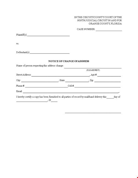 change of address letter for court, county, and circuit - simplify the process for address change template