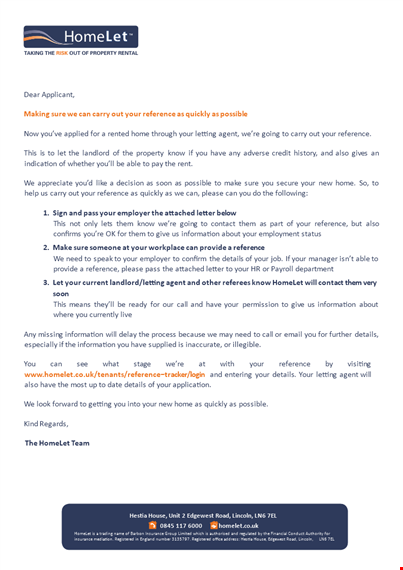 employer landlord reference letter template