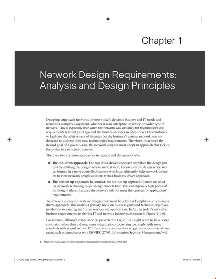 network design requirements analysis template template