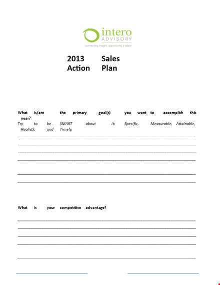 create a powerful personal sales action plan for increased revenue & success template