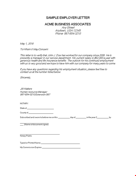 employment income verification letter from company manager template