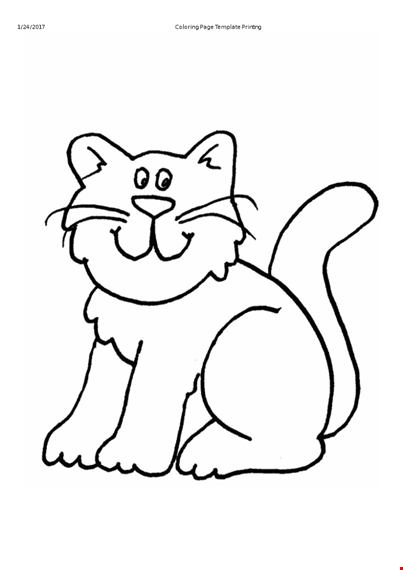 printable cat coloring page for kids - fun and engaging coloring activity template