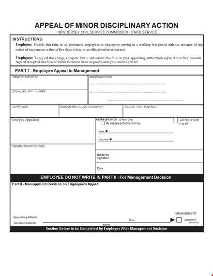 effective employee management with our write-up form - appeal process included template
