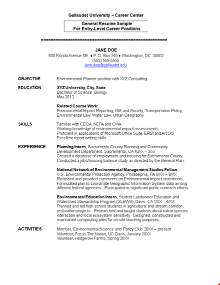entry level resume for students example template