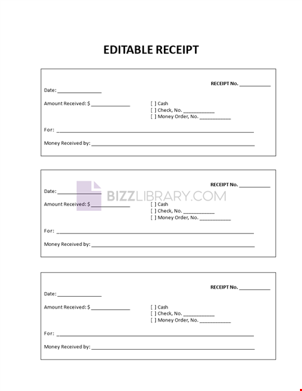 editable receipt template template