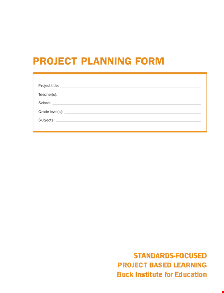 productive project planning template for students - key criteria included template