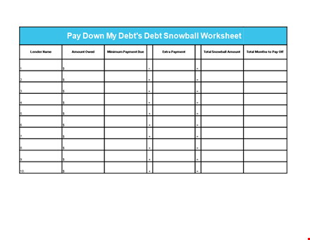 track your debt payments with our debt snowball spreadsheet - free download template