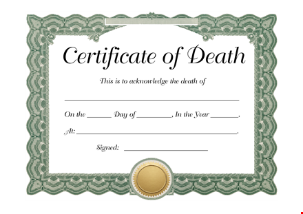 death certificate template - create, customize & print certificates template