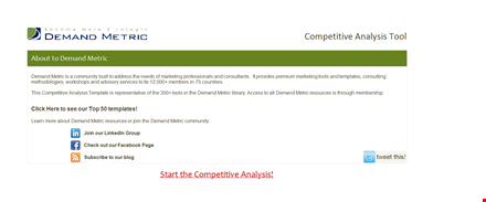 competitive analysis template - analyzing the competitive landscape template