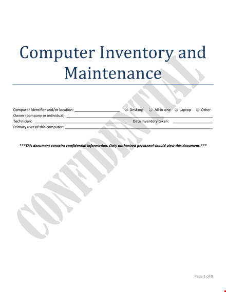 computer maintenance - tips for system maintenance and activity optimization template