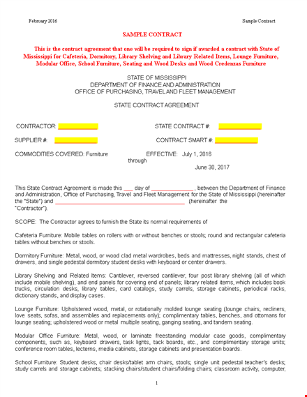 furniture purchase contract template - secure your contractor agreement template