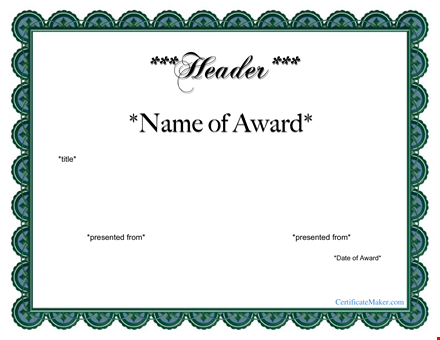 free printable award certificate template download template