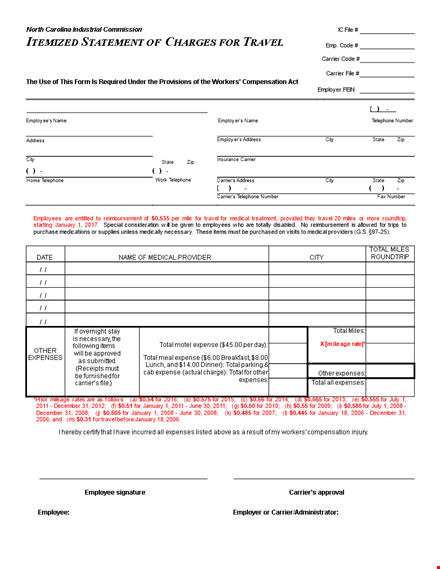 employee reimbursement form for january | total expenses | carrier telephone template