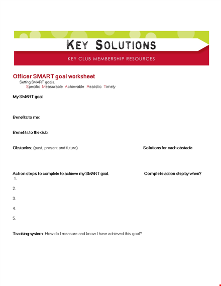 smart goals template - create actionable goals template