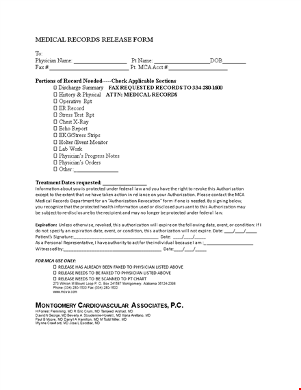 authorize the release of your medical records with a medical release form template