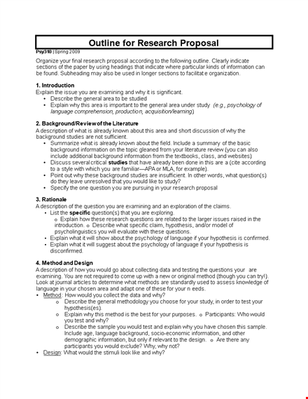 researchproposaloutline template