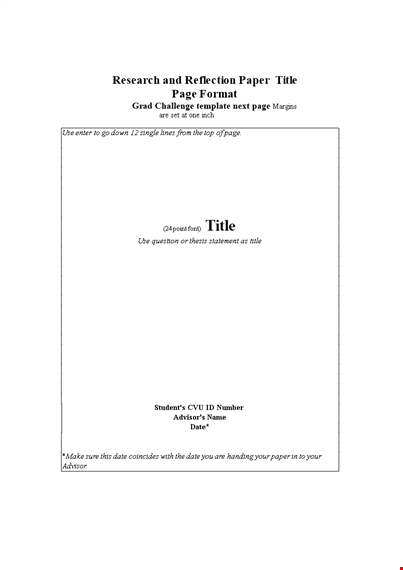 research title page format template