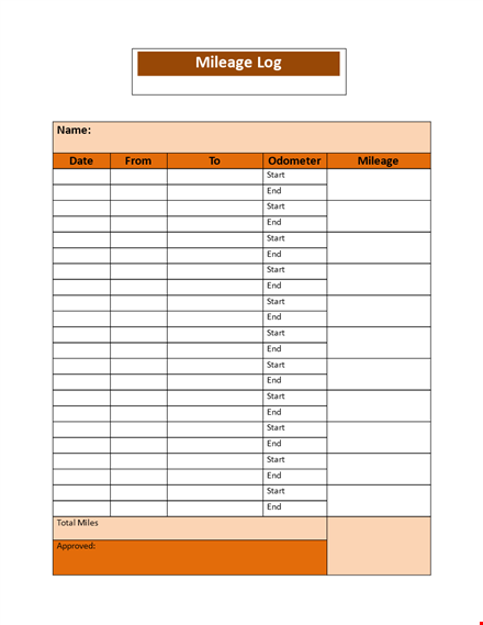 easy mileage tracker | keep your mileage log up-to-date in minutes template