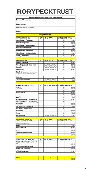 film budget template for freelancers | affordable and comprehensive film budget template template