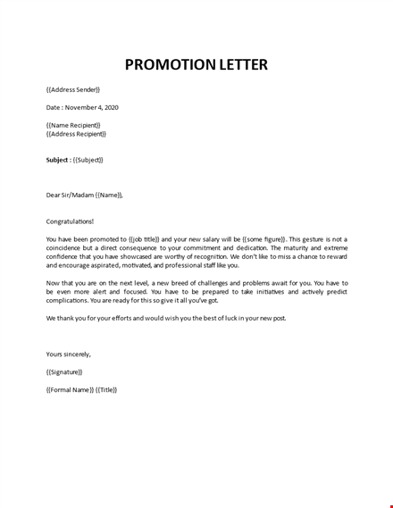 job promotion announcement template