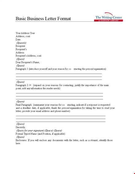 formal business letter address template