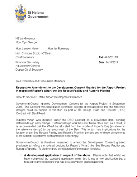 corporate letterhead template for government projects, development, airport, wharf | rupert template