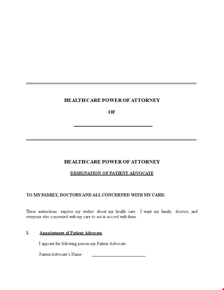 protect your health: create a medical power of attorney form | patient advocate template