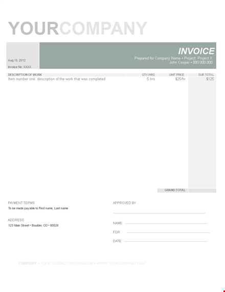 create professional invoices with our customizable invoice template - project & description included template