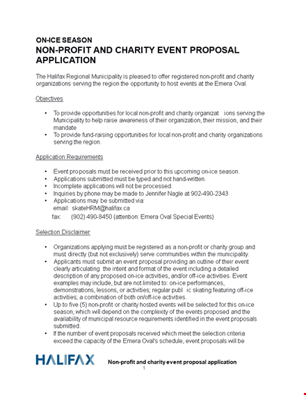 charity event proposal template template