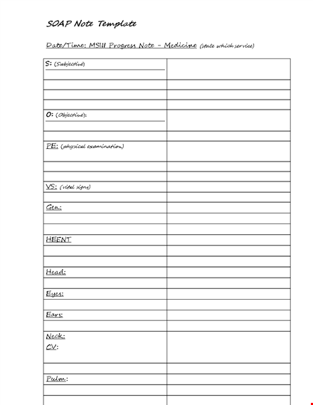 easy soap note template | efficient and comprehensive template
