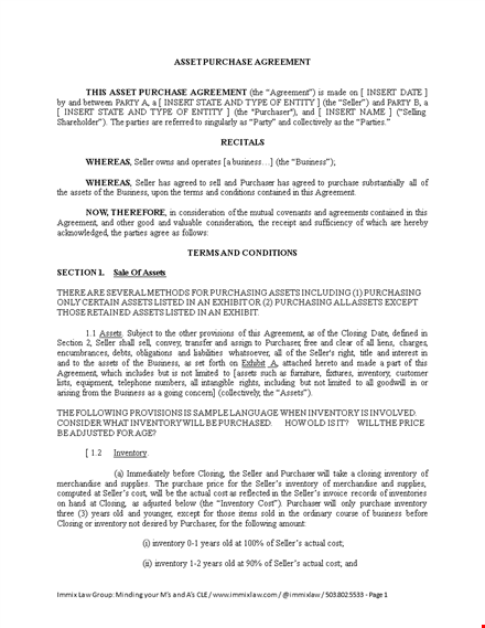 simple purchase agreement template for business | buy & sell agreement template