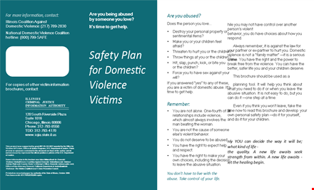 get help: domestic violence safety plan brochure - support from police and resources template