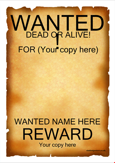 wanted poster template western style template