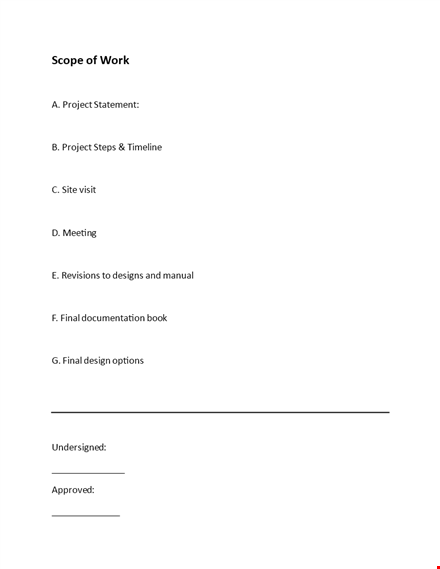 comprehensive scope of work template template