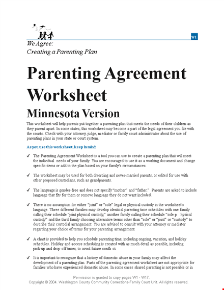 agree on parenting: custody, co-parenting, and more | parenting agreement worksheet template