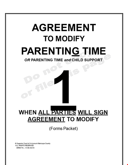 parenting time agreement template template