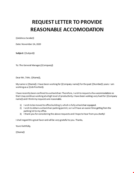 reasonable accomodation ada template