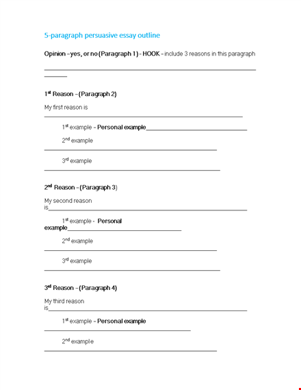 create a perfect essay outline with our template: easy paragraph and reason examples template