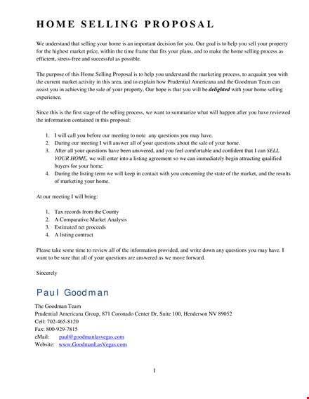 prudential property sales proposal for buyers template