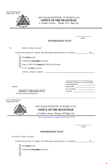 download promissory note template - create custom promissory notes | email included template