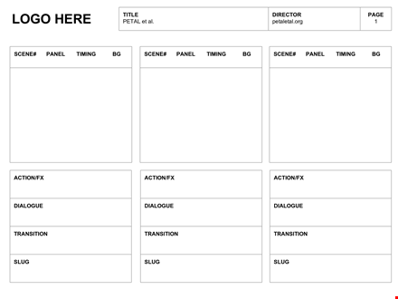 story board for movie ppt template template