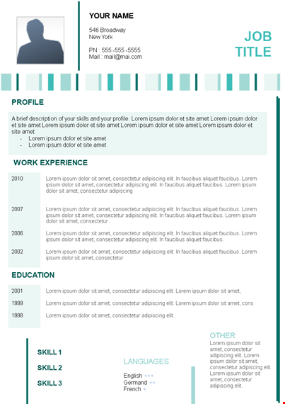 create a visually impressive curriculum vitae with our professional template template