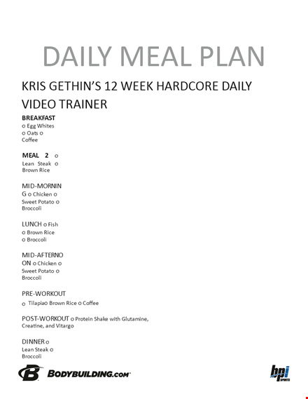 daily meal plan printable template