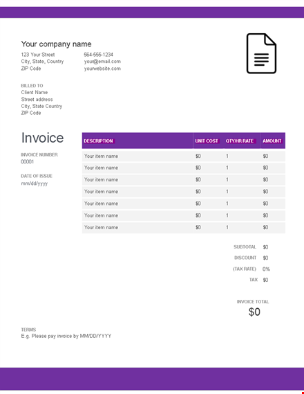 google invoice template template