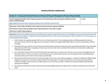 create a maximum health work plan with our template | centers template