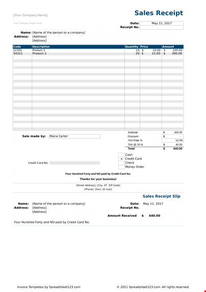 sales order receipt software for easy tracking of orders and addresses template