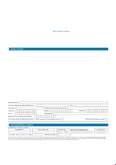 renewal business template