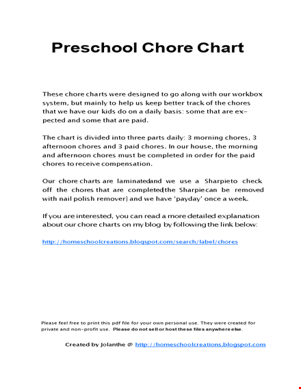 easily manage morning and afternoon chores with our chore chart template template