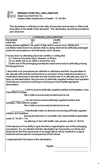 create a living will declaration with our template template