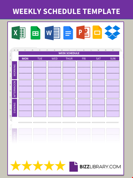 weekly schedule excel template template